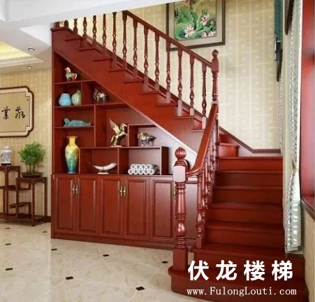 【产品19】全实木整体楼梯+书
