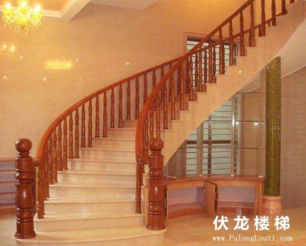 【产品9】悬浮弧形实木楼梯扶手