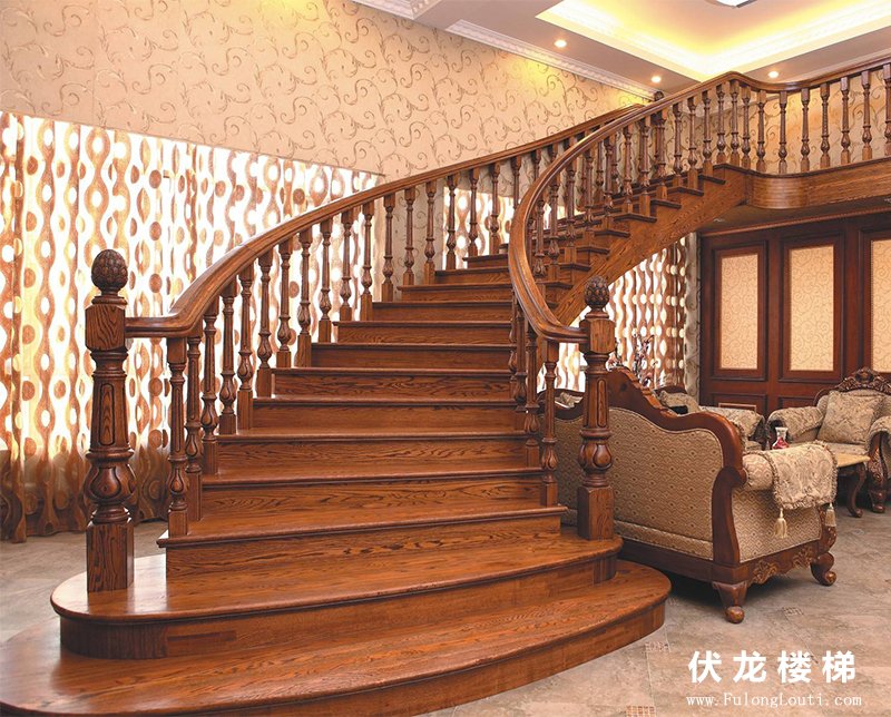 【产品4】高端弧形整体楼梯扶手